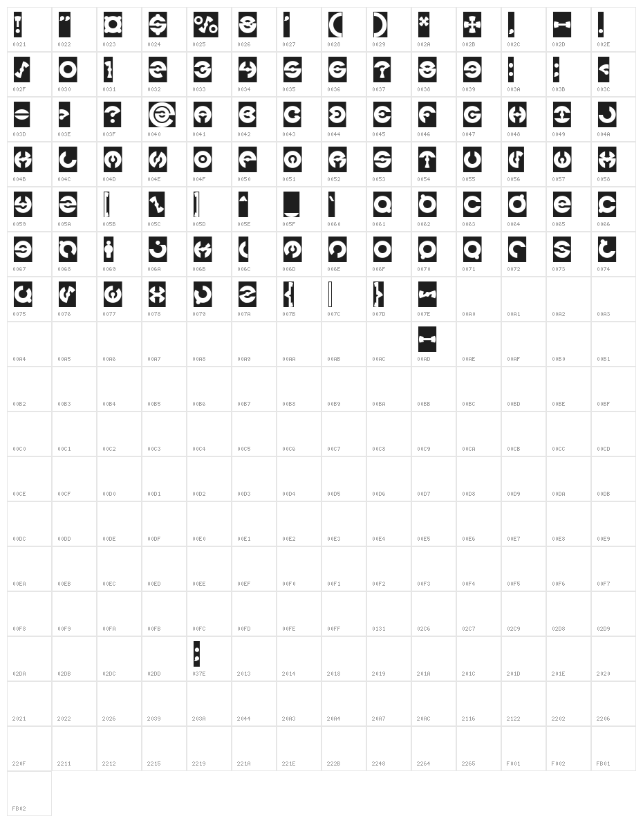 JAMES GLOVER-Inverse Character Map