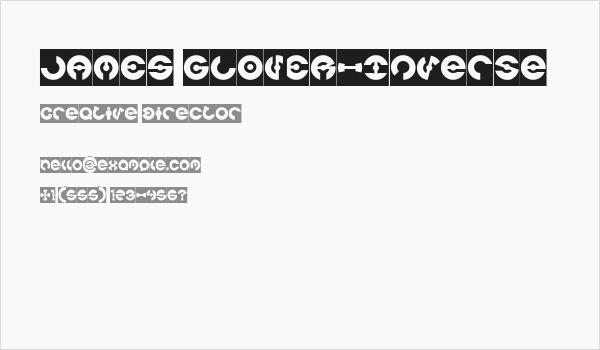 JAMES GLOVER-Inverse Business Card