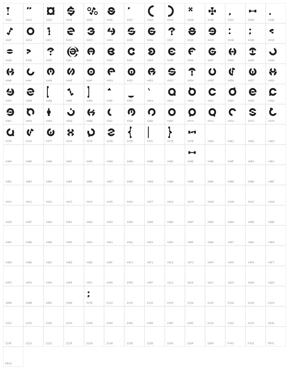 JAMES GLOVER-Light Character Map