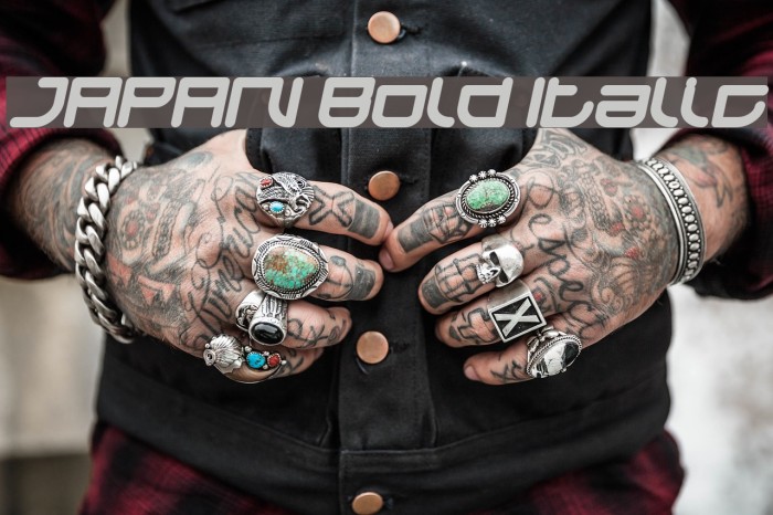 JAPAN Bold Italic Font examples