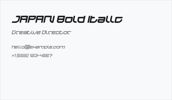 JAPAN Bold Italic Business Card