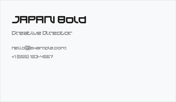 JAPAN Bold Business Card