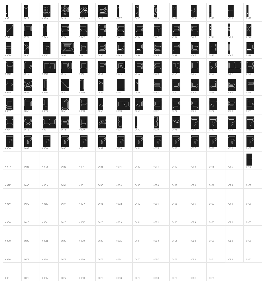 JAPAN-Hollow-Inverse Character Map