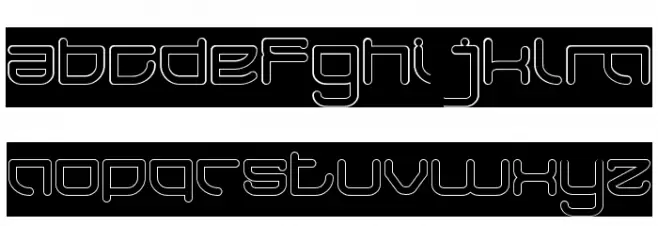 JAPAN-Hollow-Inverse Font Litere mici