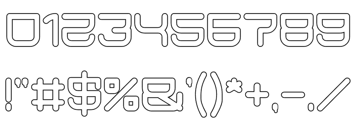 JAPAN-Hollow Font OTHER CHARS
