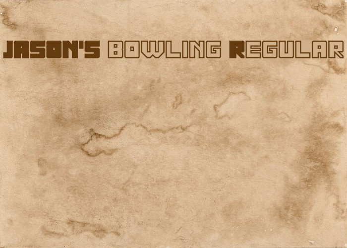 JASON'S bowling Regular Font examples