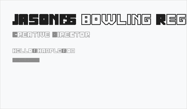 JASON'S bowling Regular Business Card