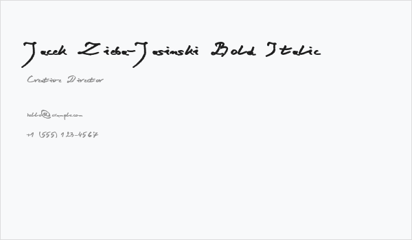 Jacek Zieba-Jasinski Bold Italic Business Card