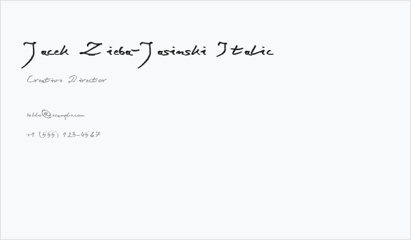 Jacek Zieba-Jasinski Italic Business Card