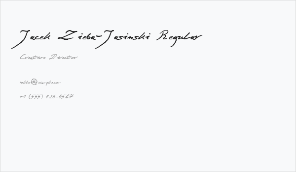 Jacek Zieba-Jasinski Regular Business Card