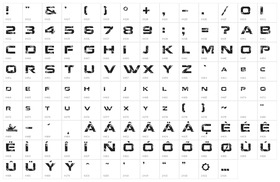 JacintoSans Character Map