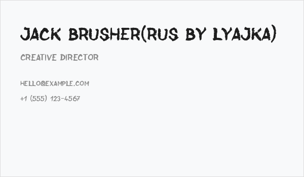 Jack Brusher(RUS BY LYAJKA) Business Card