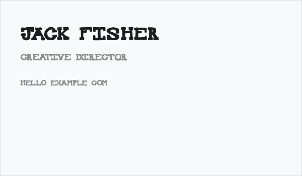 Jack Fisher Business Card