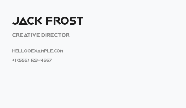 Jack Frost Business Card