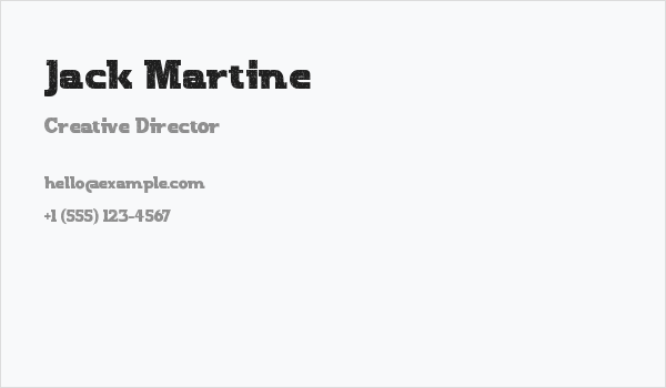 Jack Martine Business Card