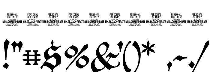 Jack Pirate Alt PERSONAL USE Font OTHER CHARS