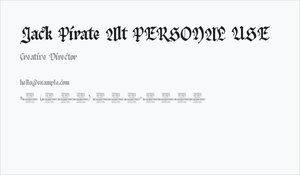 Jack Pirate Alt PERSONAL USE Business Card