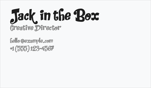 Jack in the Box Business Card
