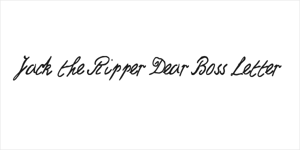Jack the Ripper Dear Boss Letter Logo
