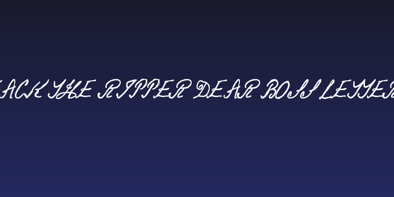 Jack the Ripper Dear Boss Letter Social Header