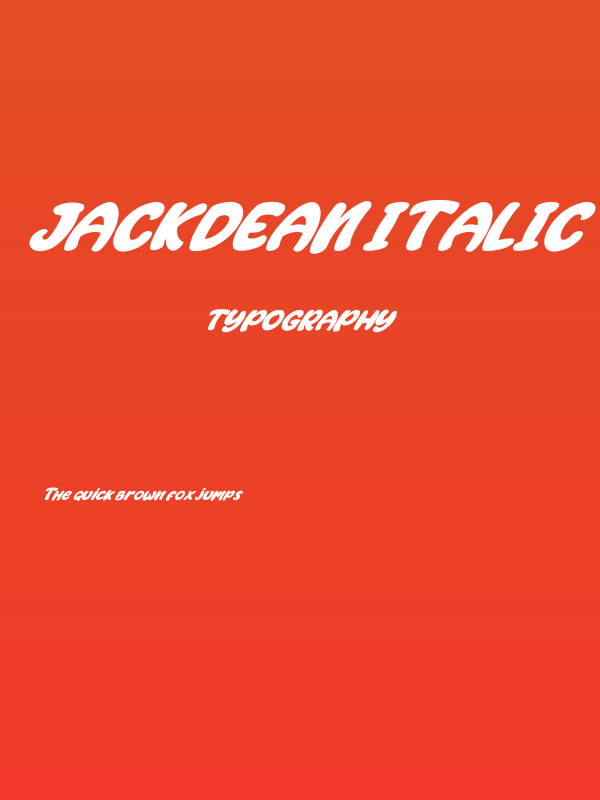 Jackdean Italic Poster