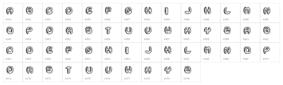 Jackdow Regular Character Map