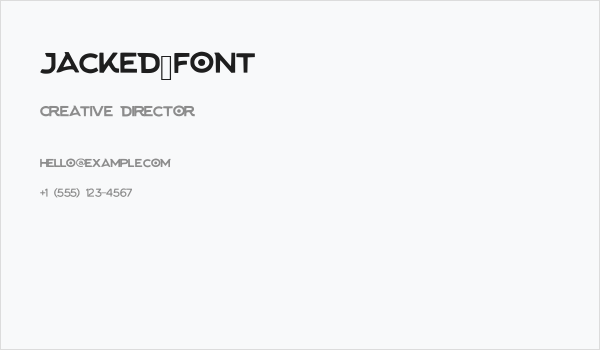 Jacked_Font Business Card