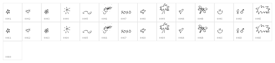 Jacki's Doodles Character Map