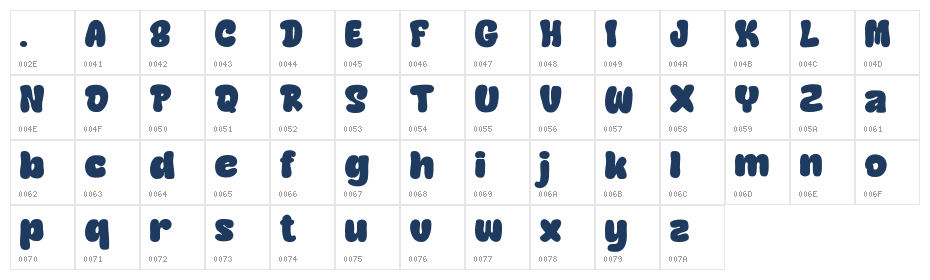 Jacklin DEMO Regular Character Map