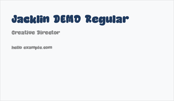 Jacklin DEMO Regular Business Card