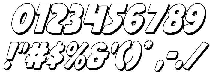 Jack's Candlestick 3D Condensed Font OTHER CHARS