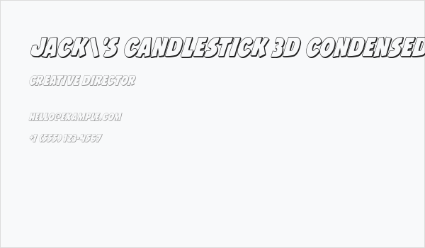 Jack's Candlestick 3D Condensed Business Card