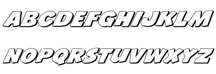 Jack's Candlestick 3D Expanded Font LOWERCASE
