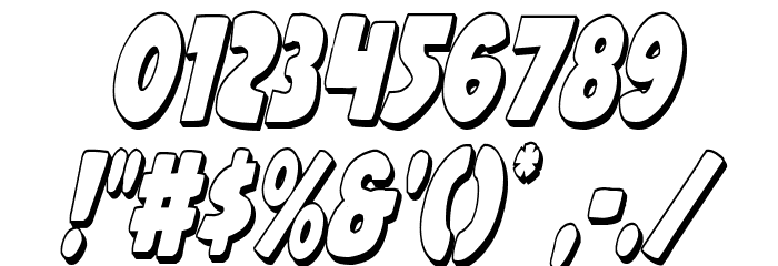Jack's Candlestick 3D Extra-condensed Font OTHER CHARS