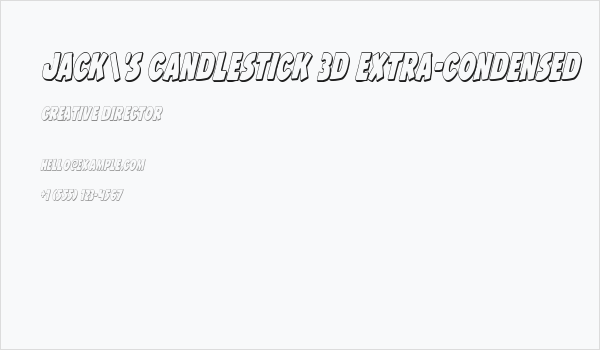 Jack's Candlestick 3D Extra-condensed Business Card