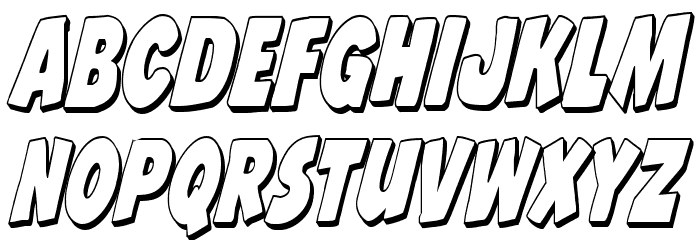 Jack's Candlestick 3D Extra-condensed Font LOWERCASE