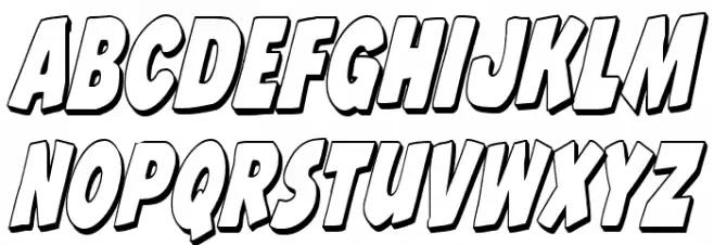 Jack's Candlestick 3D Extra-condensed Schriftart Kleinbuchstaben