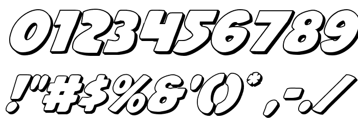 Jack's Candlestick 3D Regular Font OTHER CHARS