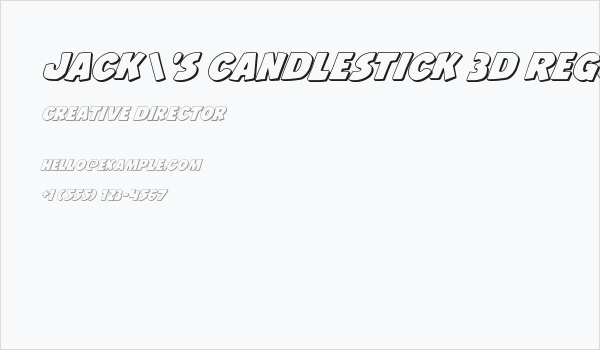 Jack's Candlestick 3D Regular Business Card