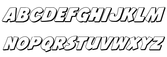Jack's Candlestick 3D Regular Font LOWERCASE