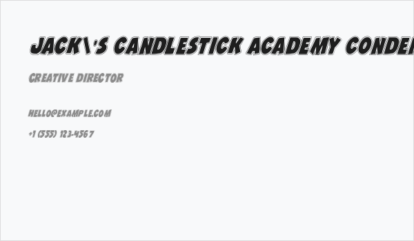 Jack's Candlestick Academy Condensed Business Card