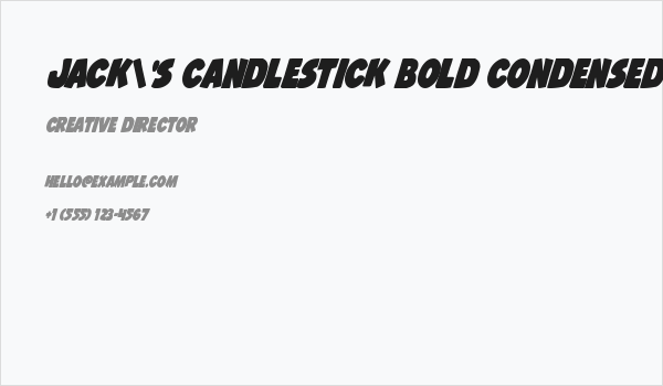 Jack's Candlestick Bold Condensed Business Card