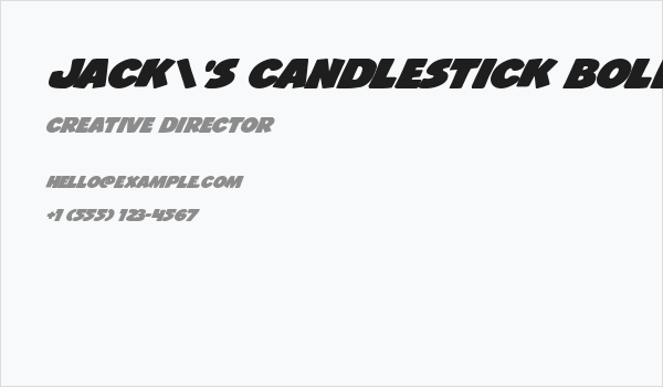 Jack's Candlestick Bold Expanded Business Card