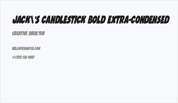 Jack's Candlestick Bold Extra-condensed Business Card