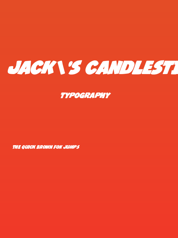 Jack's Candlestick Bold Poster