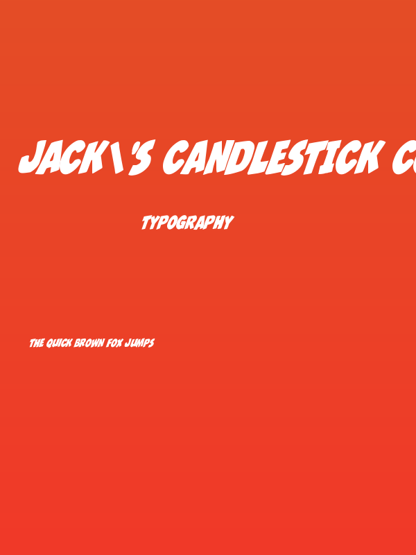 Jack's Candlestick Condensed Rotalic Poster