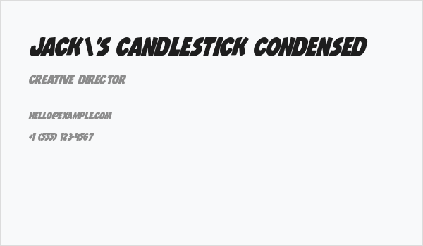 Jack's Candlestick Condensed Business Card