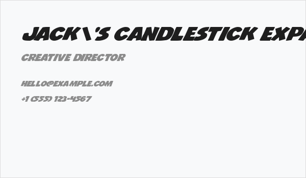 Jack's Candlestick Expanded Business Card