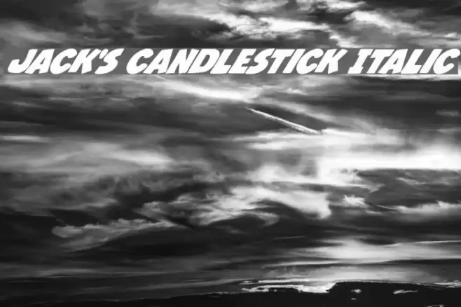 Jack's Candlestick Italic Font examples