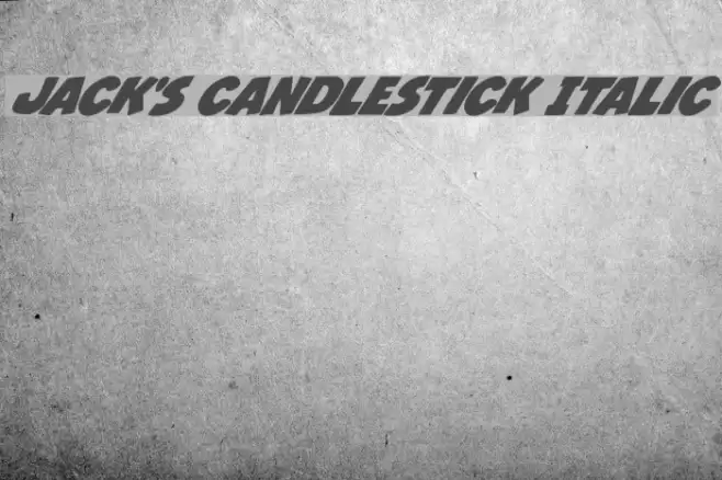Jack's Candlestick Italic Font examples